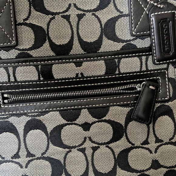 Black Canvas Coach Shoulder Bag/Tote - Picture 6 of 6